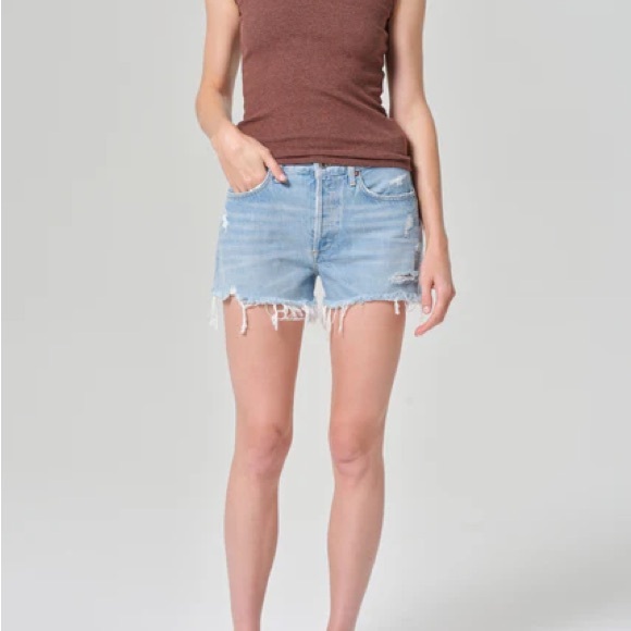 Agolde Pants - Agolde Parker Vintage Cut Off Light Blue Denim Shorts Swapmeet Jean Distressed
